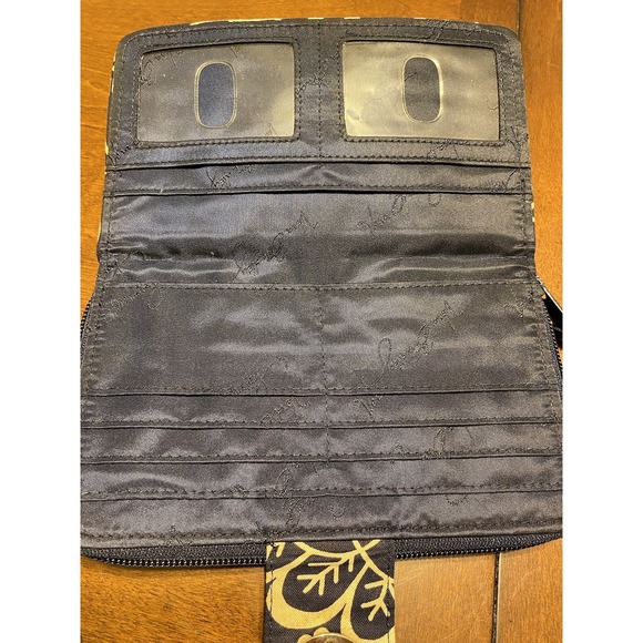 Vera Bradley Twirly Birds turn lock Wallet zip around and turn lock navy white - Picture 2 of 9